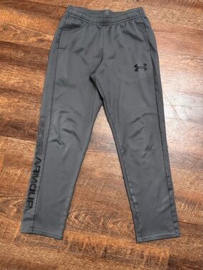 Under Armour Youth Medium Jogger Pants Gray Athletic Sweatpants Boys Girls YMD